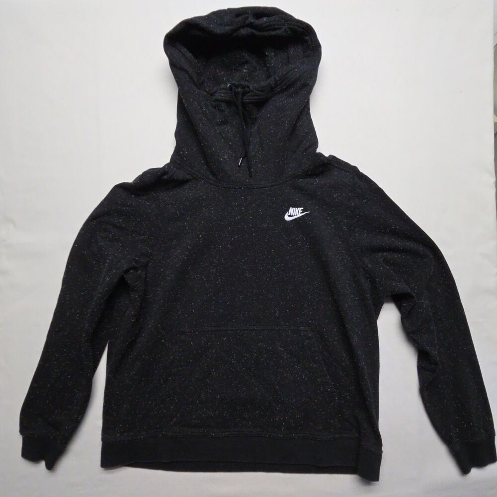 Nike Womens Black Rainbow Speckled Hoodie Jogger Set XL Cotton Blend Casual